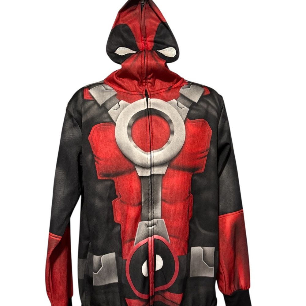 Marvel Deadpool Men’s Full Zip Mask Hoodie L